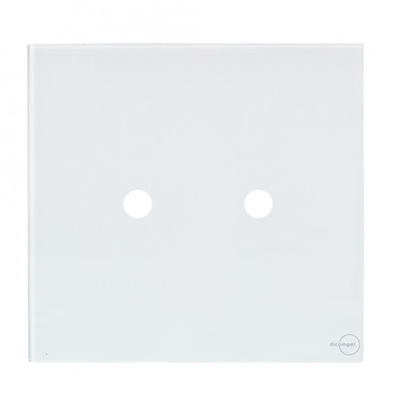 Placa p/ 2 Furos 4x4 - Novara Glass Branco